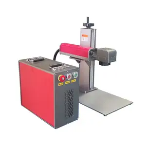 Metalen Creditcard Sieraden Markering 20W 30W 50W Mini Split Fiber Laser Markering/Graveermachine Systeem Met Roterende