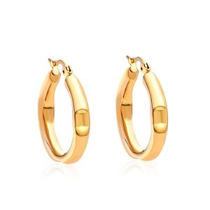 ต่างหูห่วงชุบทอง 18k ขนาดเล็ก แบบต่างหูห่วง สแตนเลส ขายส่ง - Product Image 1