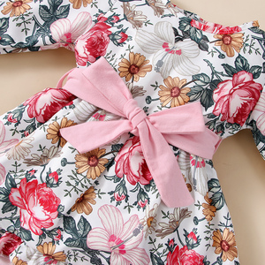 ชุดเดรสเด็กผู้หญิงแขนยาวลายดอกไม้ ดีไซน์ใหม่ สไตล์หวานหรูหรา - Product Image 6