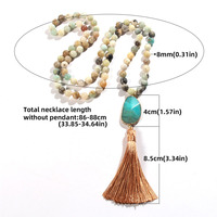 Collier long à pampilles en perles de pierre œil de tigre naturelle fait main pour femme, idéal pour le quotidien, les tenues décontractées et le bureau