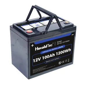 Heraldtec nhà sản xuất LiFePO4 12V 50Ah 100Ah 200AH Pin Lithium Ion pin năng lượng lưu trữ pin