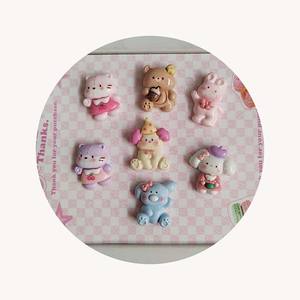 Kawaii Mini dessin animé lapin petit ours <span class=keywords><strong>chien</strong></span> résine dos plat breloques Scrapbook bricolage artisanat déco pièces - Product Image 3