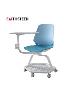 Chaise de formation pour étudiants en maille couleur personnalisée avec tablette d'écriture, mobilier de bureau, roulettes mobiles pour salle de classe et bureau