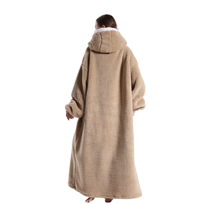 Factory Custom Printing Oversized <strong>Long</strong> Wearable Sherpa Flannel Fleece TV Cuddle <strong>Snuggle</strong> Blanket with Sleeves and Pockets <strong>Hoodie</strong> - Product Image 5