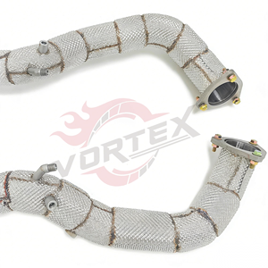 Vortex Factory - Vente en gros de downpipe de course pour Porsche 718 Cayman GT4 RS 4.0L 718 Boxster - Acier inoxydable poli miroir - Échappement - Product Image 2