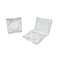 Direct usine, Boîtier cosmétique vide DIY portable, carré de 285 mm, entièrement transparent, à grille ronde, pour échantillons de fard à joues, fard à paupières et illuminateur