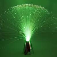 Base en forme de cône en fibre de cristal coloré à LED alimentée par batterie décoration de festival de fête de noël de mariage en cristal transparent