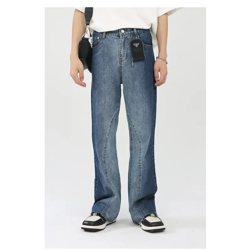 Oem Factory Herrenmode Style Flare Jeans Baggy Straight Leg Bell Bottom Hose Plus Size Custom Jeans