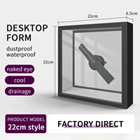 Ventilateur holographique 3D de bureau 15 cm avec boîtier carré en bois, contrôle par application mobile pour la promotion sur comptoir de vente au détail et la présentation de produits