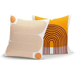 Geometric Vintage Pattern Printed Cushion Cover Bohemian Style Stripes Custom Embroidery Square Cotton Zipper Closure <b>Throw</b> - Product Image 1