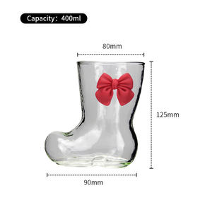 2025 lunettes de noël idée cadeau mignon Santa botte en forme de verre tasses <span class=keywords><strong>à</strong></span> boire pour les filles nouveau produit en verre <span class=keywords><strong>verres</strong></span> - Product Image 6