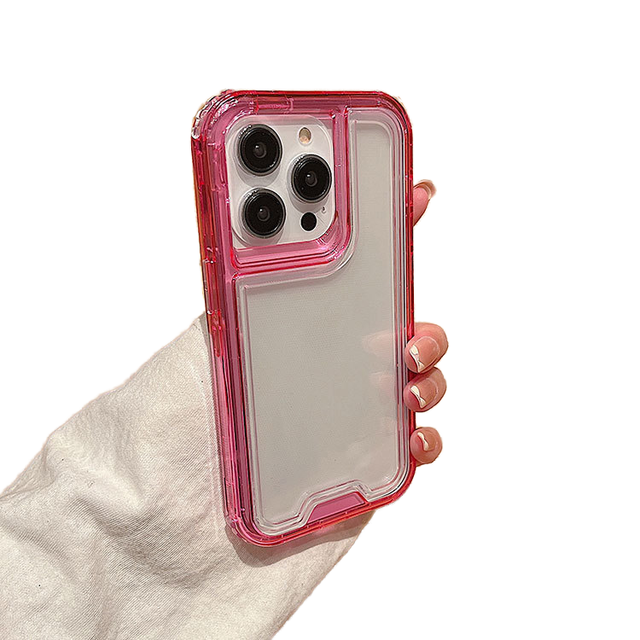 Clear Soft TPU Shockproof Back Cover 3 in 1 New Colorful Transparent Phone Case for Motorola G84 G54 G14 G72 G73 E13 E20 G13 G23