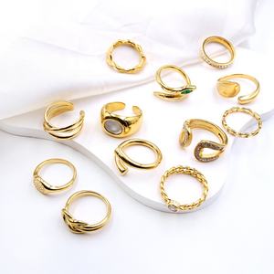Anillos Minimalistas de Acero Inoxidable al por Mayor, Joyería de Compromiso y Boda, Anillos Modernos Resistentes al Agua con Baño de Oro de 18k para Mujer - Product Image 5