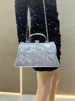 Bolsos de Noche de Lujo para Mujer 2026, Bolso de Mano Brillante con Cristales, Bolso de Fiesta con Cadena, Bolso Vintage con Pedrería para Mujer