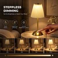 Lampe de table LED moderne en métal rechargeable, best-seller, avec chargement USB pour chambre à coucher, chevet, restaurant, lumière d'ambiance décorative
