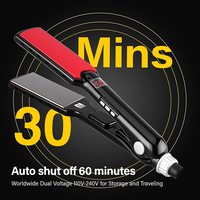 Professionnel de haute qualité 38mm en céramique lisseur de cheveux plaque de titane affichage LCD ion négatif automatique surchauffe ménage
