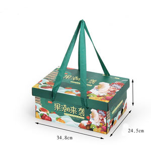 Ensemble de boîtes et sacs magnétiques pour livraison de fruits, avec pelliculage mat et gaufrage, panier cadeau recyclable pour fruits et légumes - Product Image 5