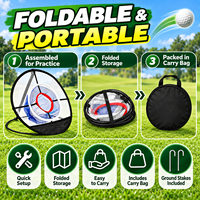 MAI CCA Filet de golf pliable pour le chipping, en nylon, montage rapide, sac de transport portable, entraînement en extérieur, 52x52x47CM, 360 degrés