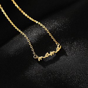 Fashion Minimalist Jewelry 925 Sterling Silver <strong>Mum</strong> Necklaces Letter Mama Charm Gold Plated Necklaces Women Mother's Day Gift - Product Image 2