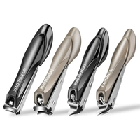 Coupe-ongles professionnel en acier inoxydable, ensemble de manucure en forme de mante biseautée, anti-éclaboussures, outils de coupe d'ongles pour le personnel