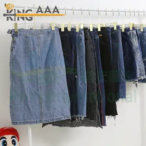 Long Jean Skirts Women's Jeans Skirt Jupe Bales Used Clothes Korea Thrift Second Hand Clothes Used Clothing In Bales