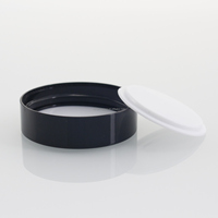 Pot en verre ambré brun vide de luxe à large ouverture, rond, rechargeable, pour crème pour les yeux, crème pour le visage, mini 5g 10ml, avec couvercle noir