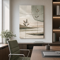 Peinture à l'huile artisanale de qualité supérieure 60x80cm, vert sauge, abstraite, peinte à la main sur toile pour la décoration de la maison