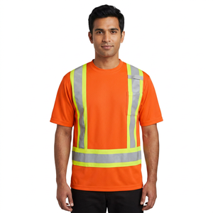 Premium Quality Work Wear Reflective Vest T Shirt Men's Safety Work Wear Shirts Wholesale Work Wear T Shirt - Product Image 1