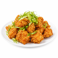 Morceaux de poulet frit surgelés premium infusés aux ciboulettes, certifiés Halal, croustillants, style asiatique, pour la vente en gros