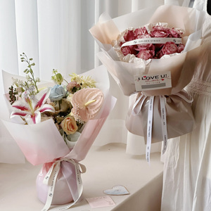 Papel de regalo floral Impermeable Impresión de gradiente de una cara Precio directo de fábrica para floristería y ramo de flores Embalaje - Product Image 6