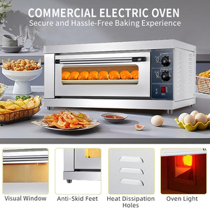 220V Nhà Thương Mại Sử Dụng Chất Lượng Tốt Điện Combi Hấp Lò Đối Lưu Bảng Top Điện <span class=keywords><strong>Gas</strong></span> Duy Nhất Sàn Lò Cho Bánh - Product Image 3