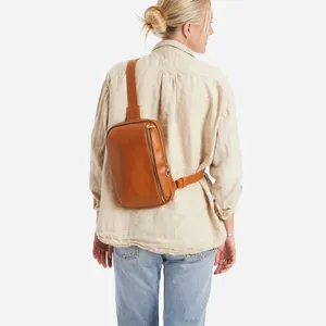 Wholesale Women Fanny Pack Crossbody Shoulder Purse Belt Waist Bag Blank Chest Bag PU Leather Sling Bag