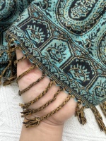 Usine exquise Jacquard cajou tissé 100% rayonne Polyester Pashmina châle livraison directe pour hiver feuille point Argyle musulman