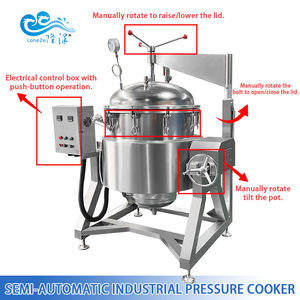 <span class=keywords><strong>Olla</strong></span> a Presión Industrial de Acero Inoxidable con Inclinación de 300L <span class=keywords><strong>para</strong></span> Procesamiento de Carne, Precio de Fábrica LONGZE - Product Image 3