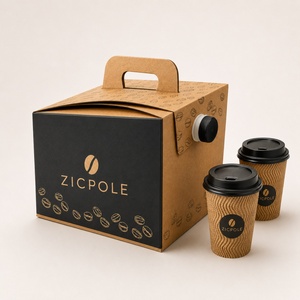 <span class=keywords><strong>Portabicchieri</strong></span> Personalizzato Antigoccia per Bevande da <span class=keywords><strong>Asporto</strong></span>, Caffè, Tè, Succhi, con Vassoio e Inserto per Imballaggio - Product Image 2