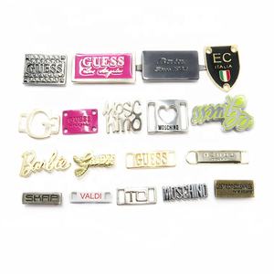 Acessórios de metal para sapatos, acessórios de metal banhados a ouro logotipo gravado retangular marca charme tag - Product Image 4