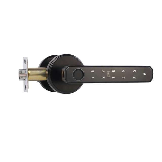 Keyless Digital Tuya APP Control Fingerprint Code Card Password Smart Door Lock for Aluminum/Wood/Steel Doors Grade B Security