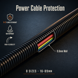 Tuyau flexible en PVC ondulé ignifuge et étanche de 20 mm/25 mm pour la protection des câbles et fils électriques - Product Image 3