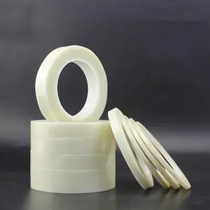 0.2mm*10mm*20m Fibre White Motor Winding Materials Thermal Tape Double-sided Self Adhesive Glass Cloth Tape Silicone Adhesive