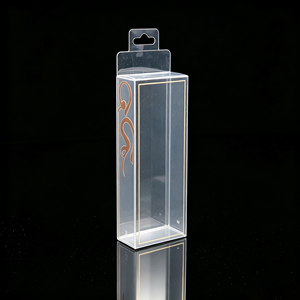 Boîte à rabat en PVC transparente personnalisée, pliable, pour cosmétiques, jouets, quincaillerie, papeterie, présentoir de cadeaux, vente en gros, OEM, lot en vrac - Product Image 2