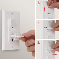 Cache-prise enfant transparent pour prise américaine, sécurité bébé, éclairage LED, serrures magnétiques pour armoire, sangles de sécurité, marque JINJIU, modèle E02