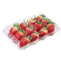 Emballage agricole personnalisé en plastique PET transparent, conteneur pour fruits (myrtilles, fraises, raisins), boîte à clapet