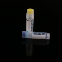 Tube cryogénique jetable non réutilisable avec bouchon interne et joint, réversible, conçu pour la congélation jusqu'à -196°C, disponible en 0,5 ml, 1,5 ml, 1,8 ml, 2 ml, 5 ml, 10 ml
