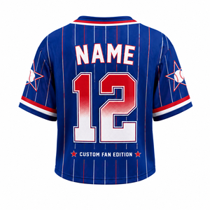Camiseta de Béisbol de Puerto Rico Personalizada con Nombre y Número del Equipo, Ropa Deportiva Tropical con Botones, Spandex/Poliéster, Corta y Transpirable - Product Image 6