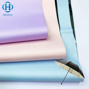 100% Polyester 방수 우산 명주 Fabric Black Pu Coating UV Resistance Fabric