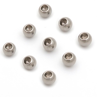 Perles rondes demi-trou en acier inoxydable pour bijoux DIY, dimensions personnalisées OEM, composant d'espacement plaqué, personnalisable ODM
