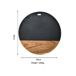 Arriart customable kitchen accessories round wooden chopping board marble cutting boards acacia wood cutting borad wood