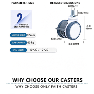 Medical Caster Wheels <b>Set</b> of 4, Quiet Hospital Casters with Brake, Swivel PU Wheels <b>for</b> Hospital Bed, Medical Cart, Stretcher - Product Image 3