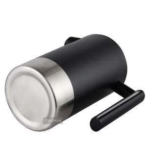 Cafetière à piston française isolée à double paroi HIGHWIN noire en acier inoxydable - Product Image 6