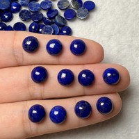 Cabochons en Lapis Lazuli Bleu Naturel en Gros - Pierres Rondes Polies à Fond Plat et Ébauches de Perles pour la Fabrication de Bijoux
